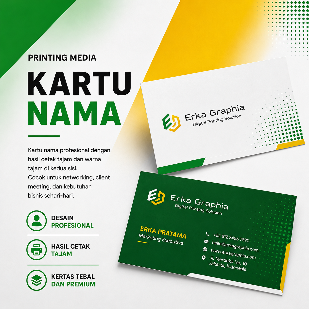 KARTU NAMA ( 100 PCS ) LAMINASI GLOSSSY+ KOTAK