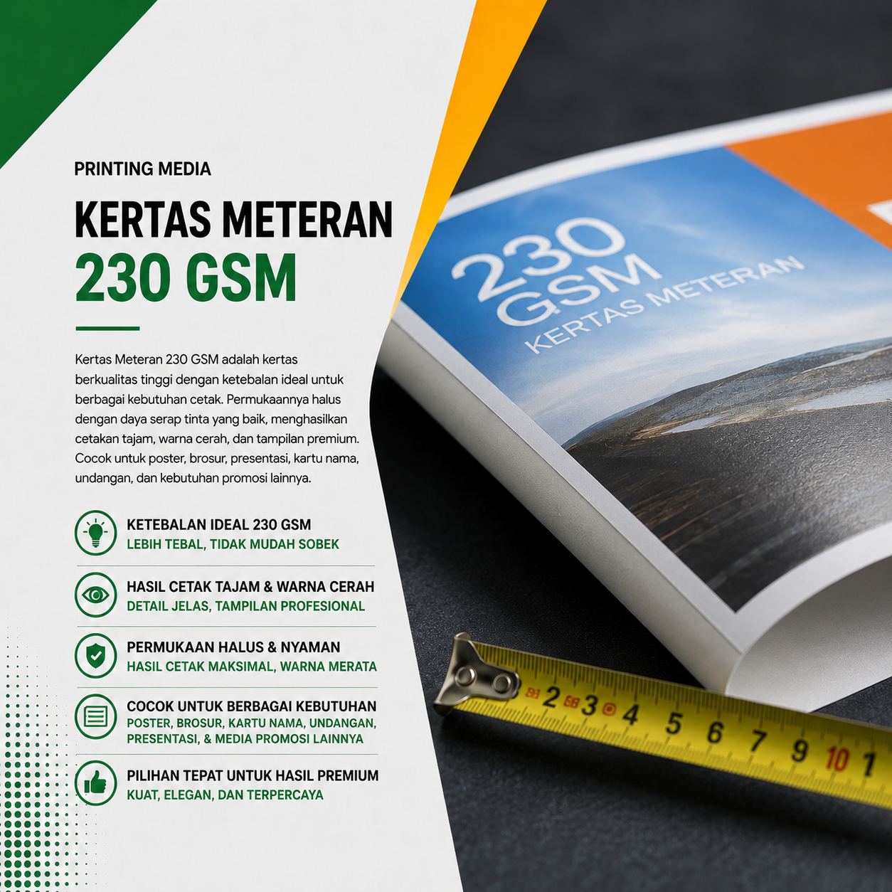 ART KARTON 230 GSM, CETAK INDOOR