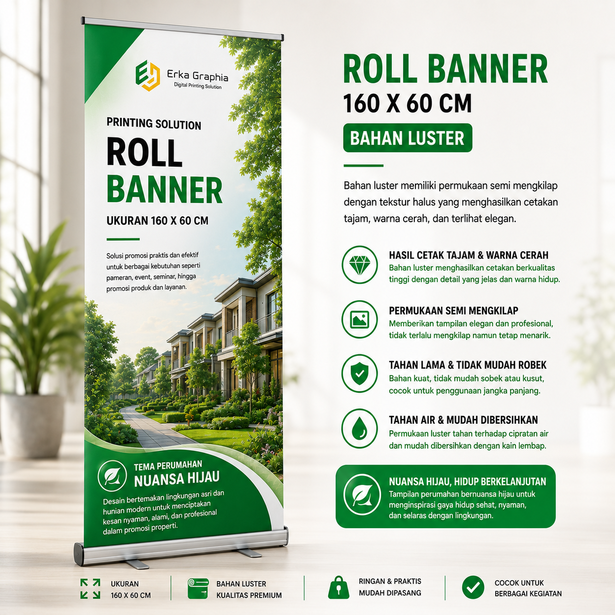 Roll up 60 x 160 cm + luster